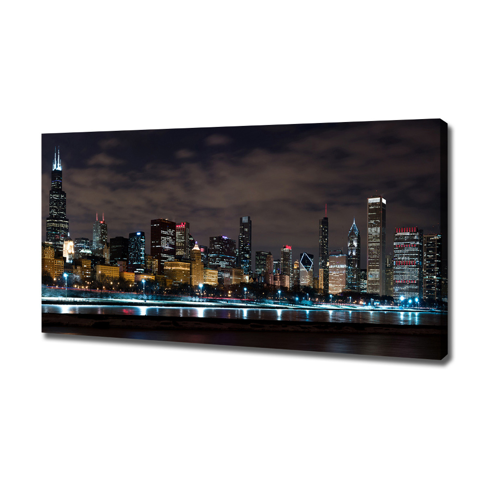 Tableau imprimé sur toile Chicago la nuit