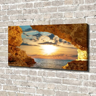 Tableau sur toile Grotte au bord de la mer