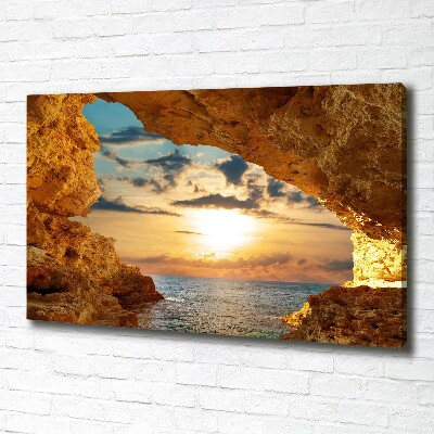 Tableau sur toile Grotte au bord de la mer