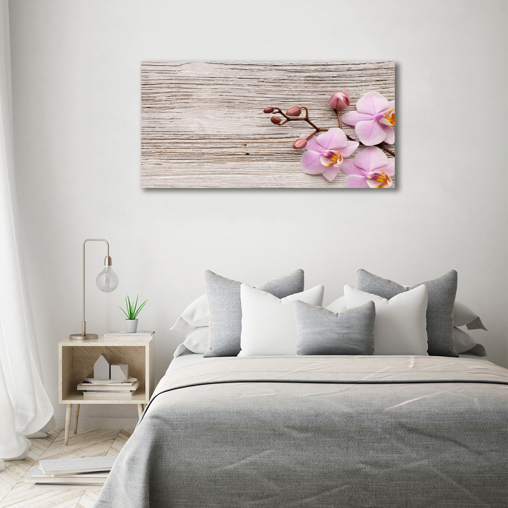 Tableau mural sur toile Orchidée sur bois