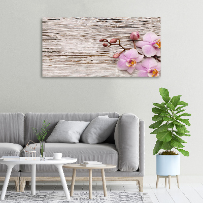 Tableau mural sur toile Orchidée sur bois