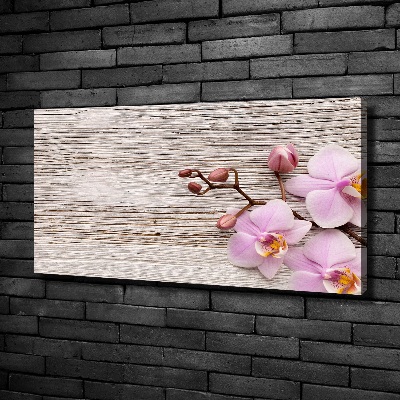 Tableau mural sur toile Orchidée sur bois