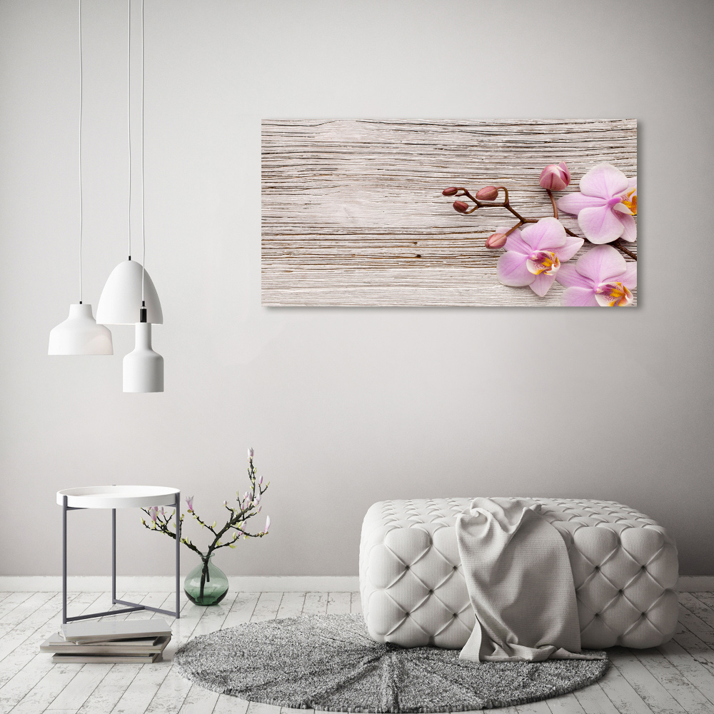 Tableau mural sur toile Orchidée sur bois