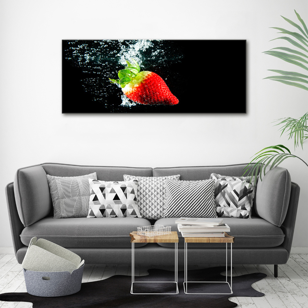 Tableau photo sur toile Fraise sous l'eau