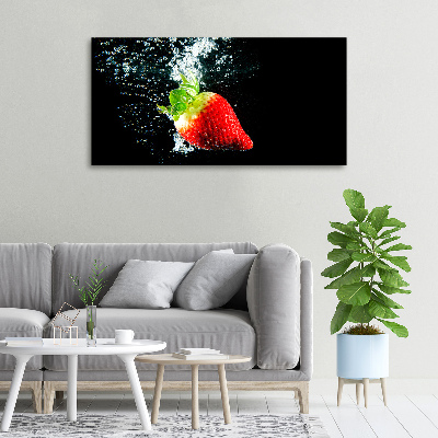 Tableau photo sur toile Fraise sous l'eau