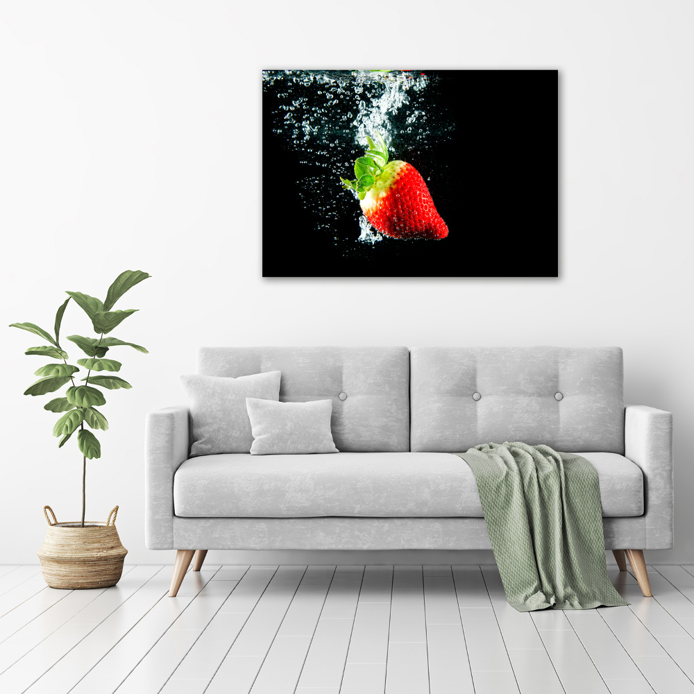 Tableau photo sur toile Fraise sous l'eau