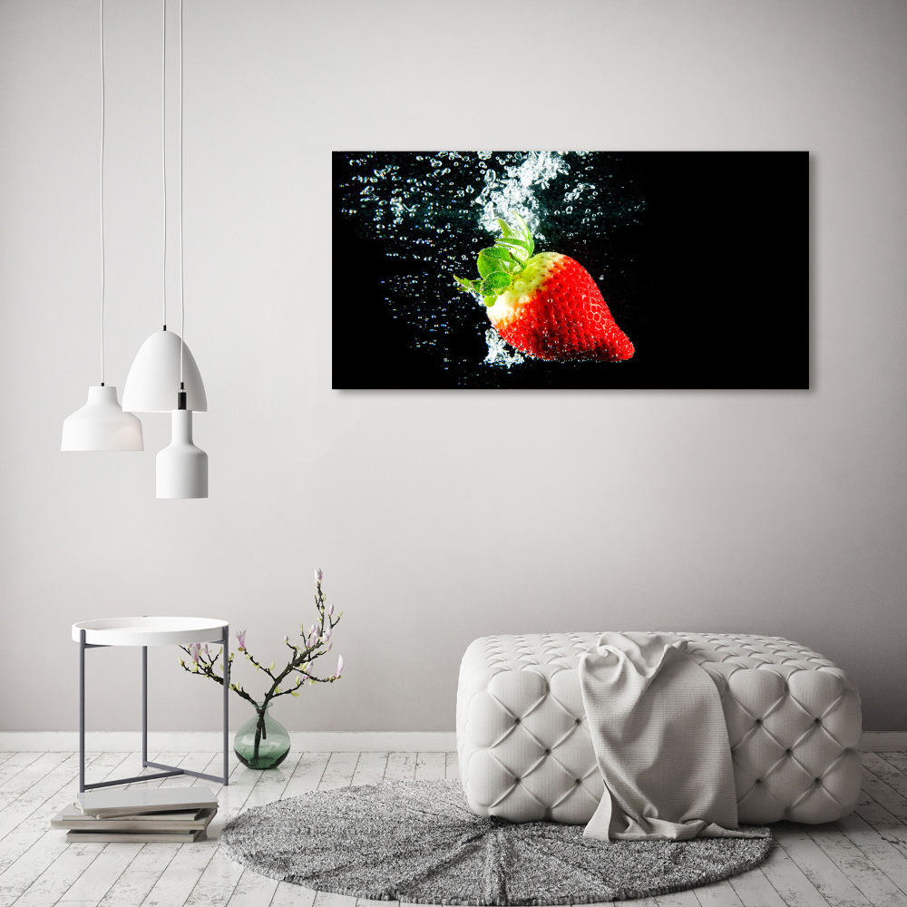 Tableau photo sur toile Fraise sous l'eau