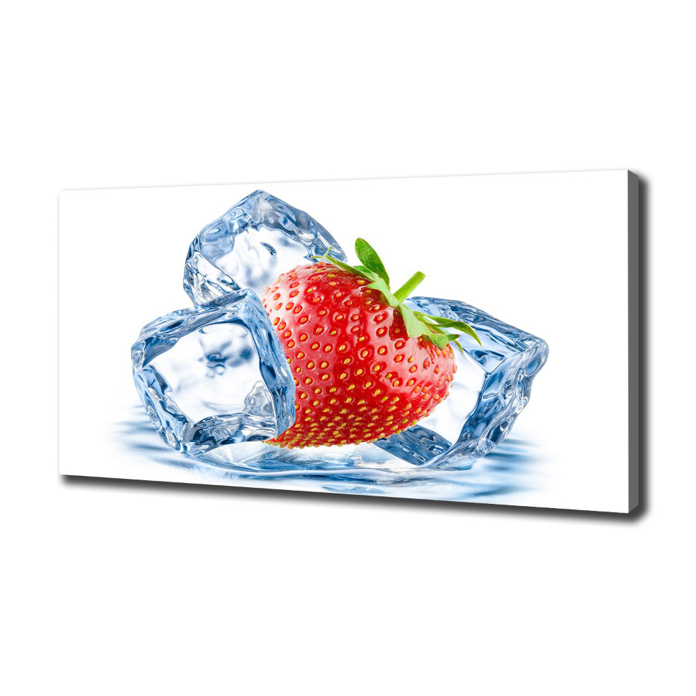 Tableau imprimé sur toile Fraise avec glace