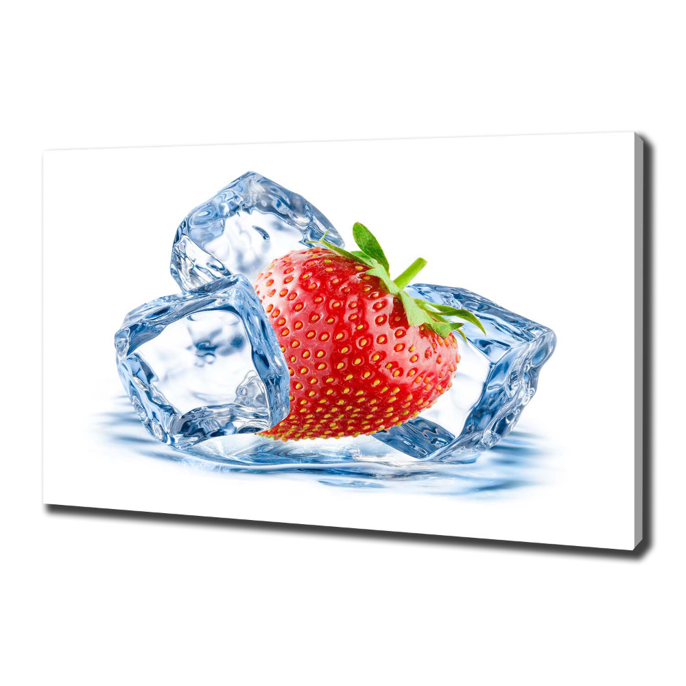 Tableau imprimé sur toile Fraise avec glace