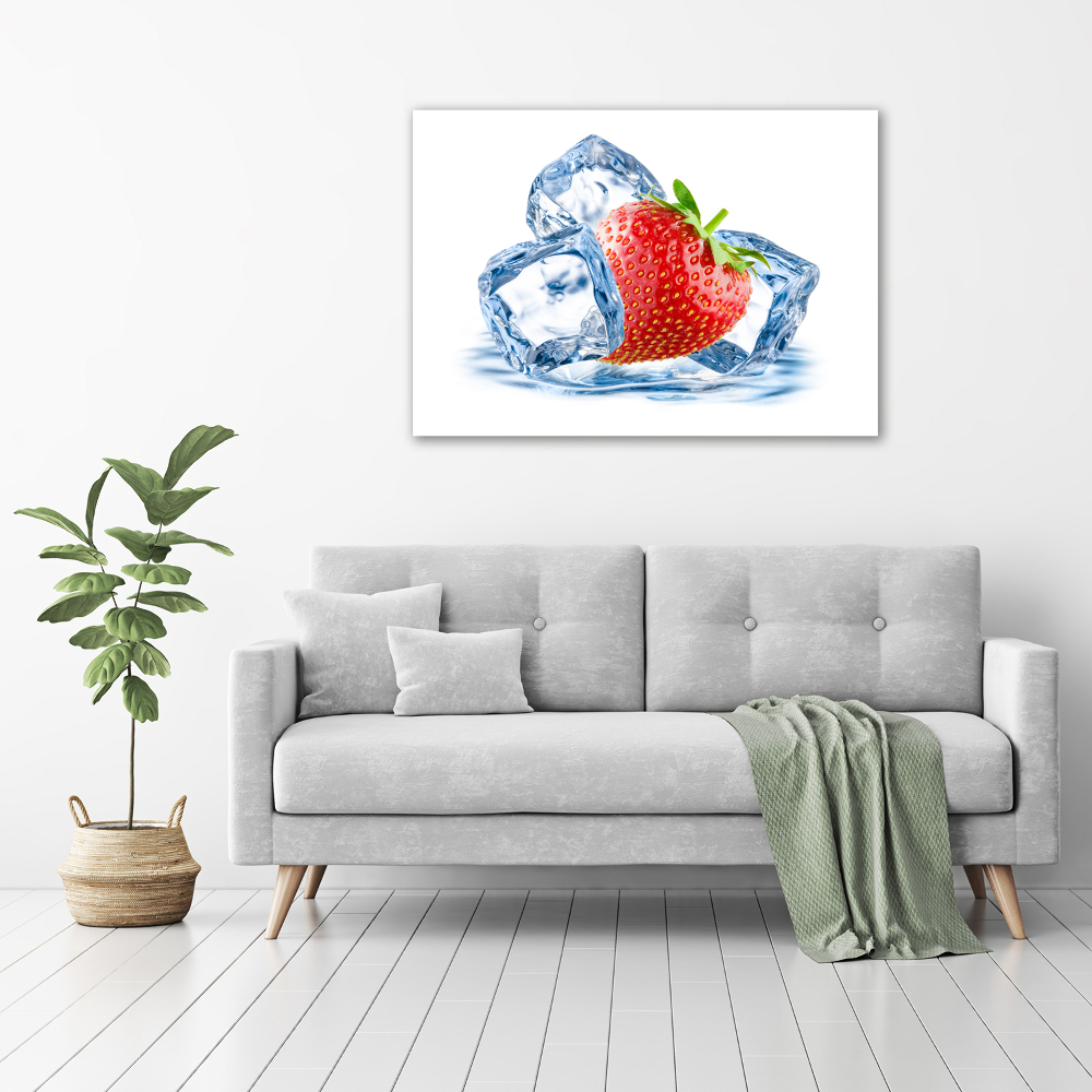 Tableau imprimé sur toile Fraise avec glace