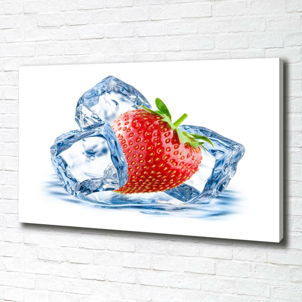 Tableau imprimé sur toile Fraise avec glace