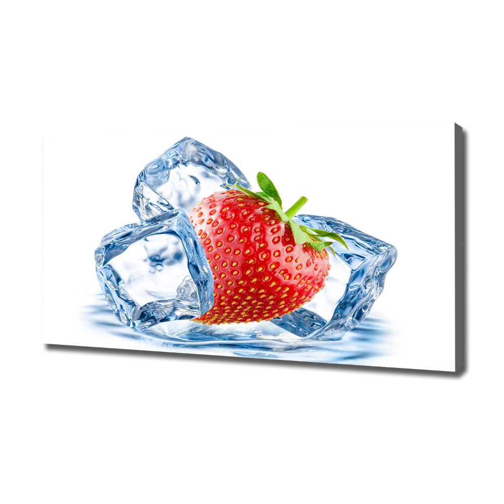 Tableau imprimé sur toile Fraise avec glace