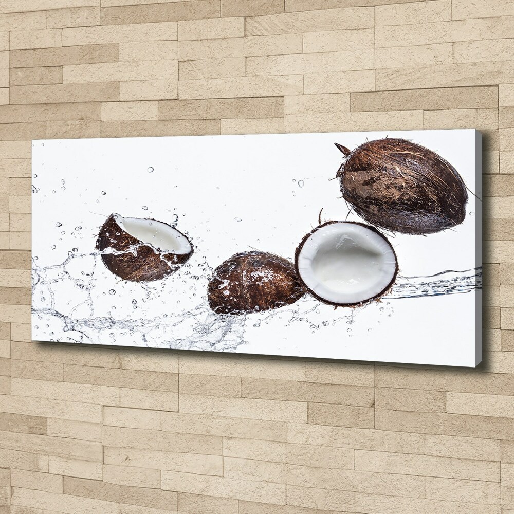 Tableau photo sur toile Noix de coco et eau