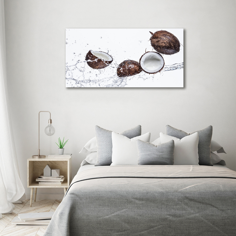 Tableau photo sur toile Noix de coco et eau