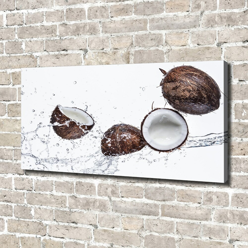 Tableau photo sur toile Noix de coco et eau