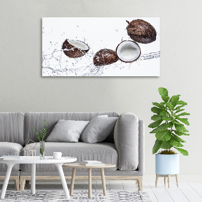 Tableau photo sur toile Noix de coco et eau