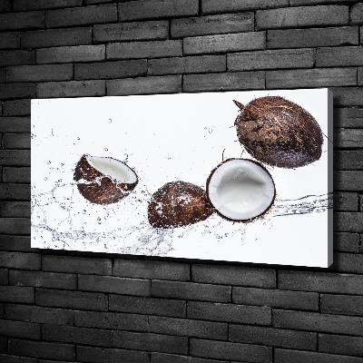 Tableau photo sur toile Noix de coco et eau