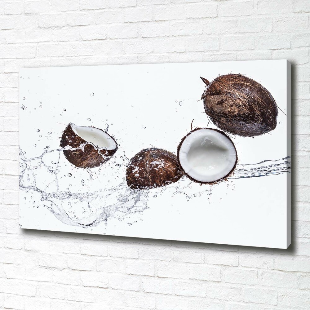 Tableau photo sur toile Noix de coco et eau