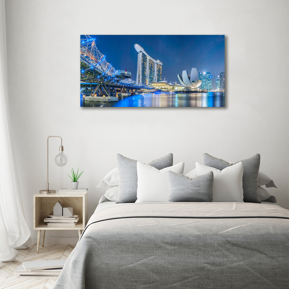 Tableau imprimé sur toile Singapour de nuit