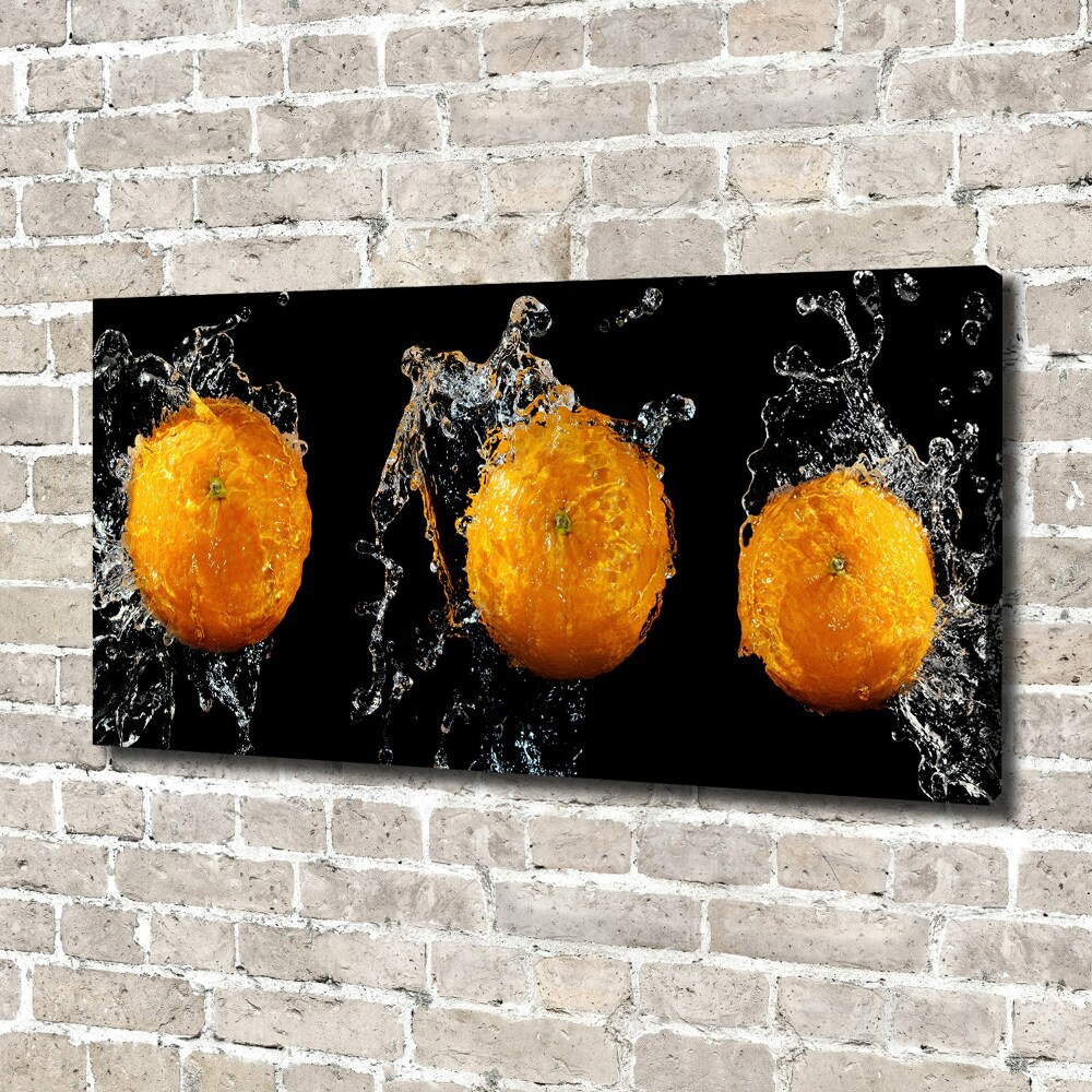 Tableau toile imprimée Oranges et eau