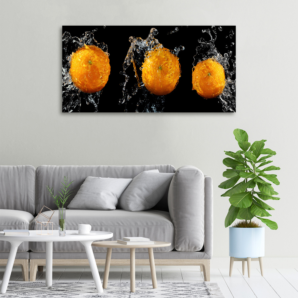 Tableau toile imprimée Oranges et eau