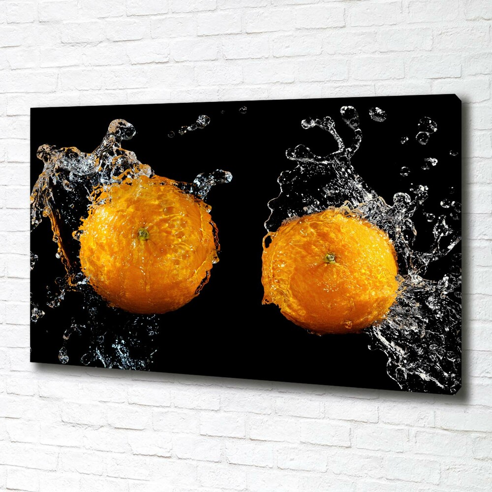 Tableau toile imprimée Oranges et eau