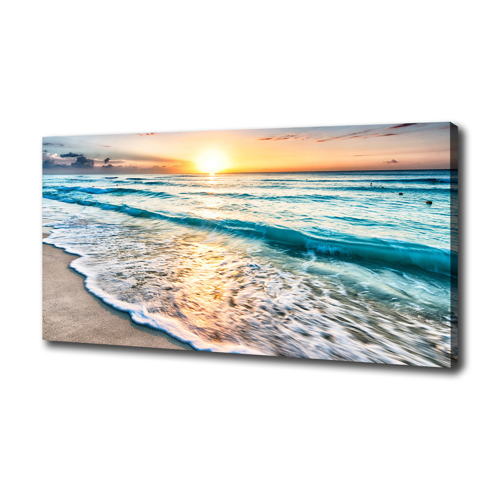 Tableau mural sur toile Plage du coucher de soleil