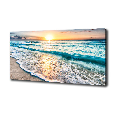 Tableau mural sur toile Plage du coucher de soleil