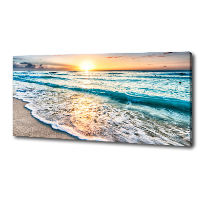 Tableau mural sur toile Plage du coucher de soleil