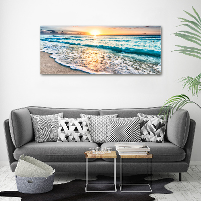 Tableau mural sur toile Plage du coucher de soleil