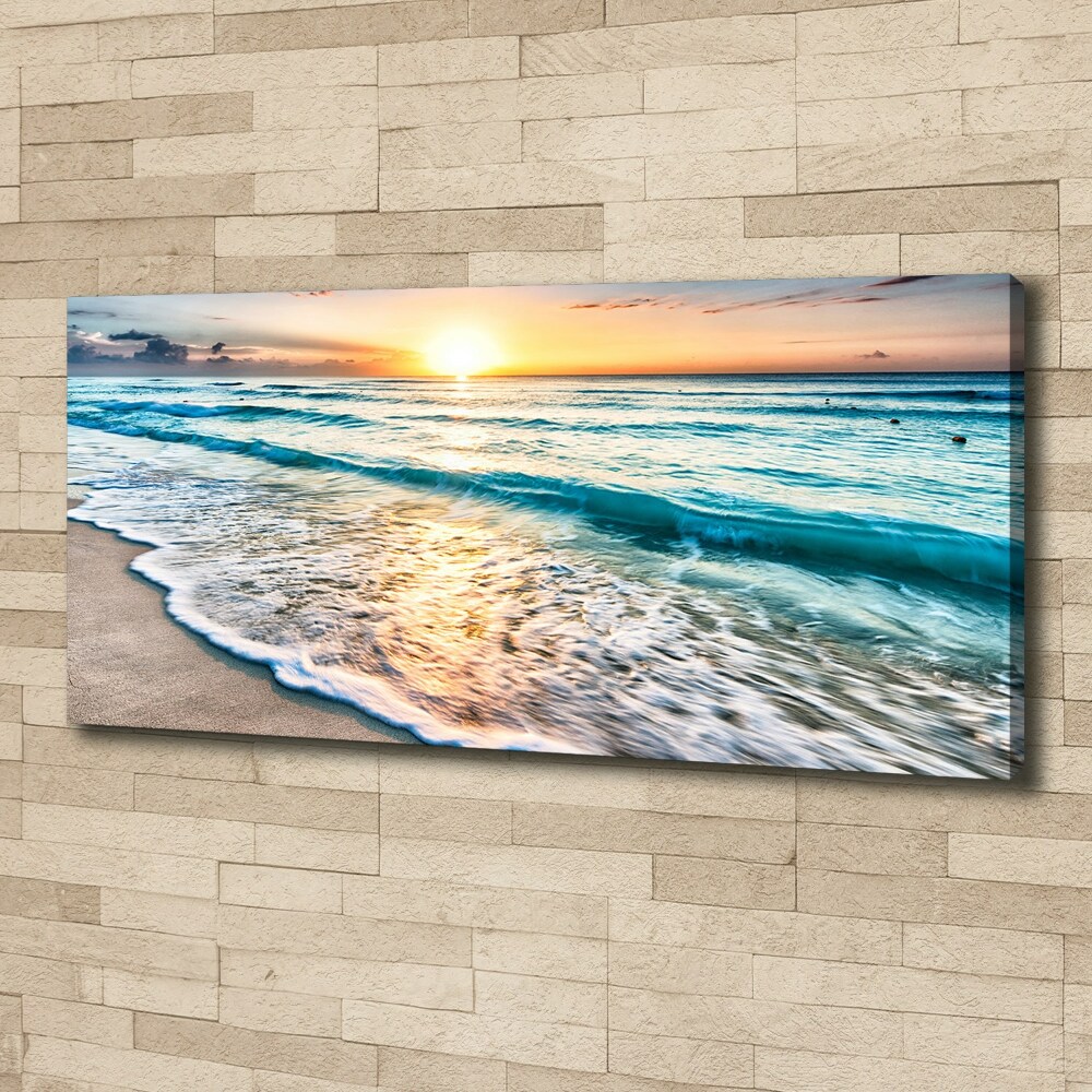 Tableau mural sur toile Plage du coucher de soleil