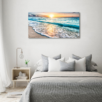 Tableau mural sur toile Plage du coucher de soleil