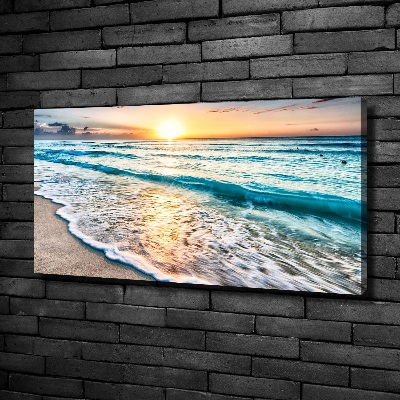 Tableau mural sur toile Plage du coucher de soleil