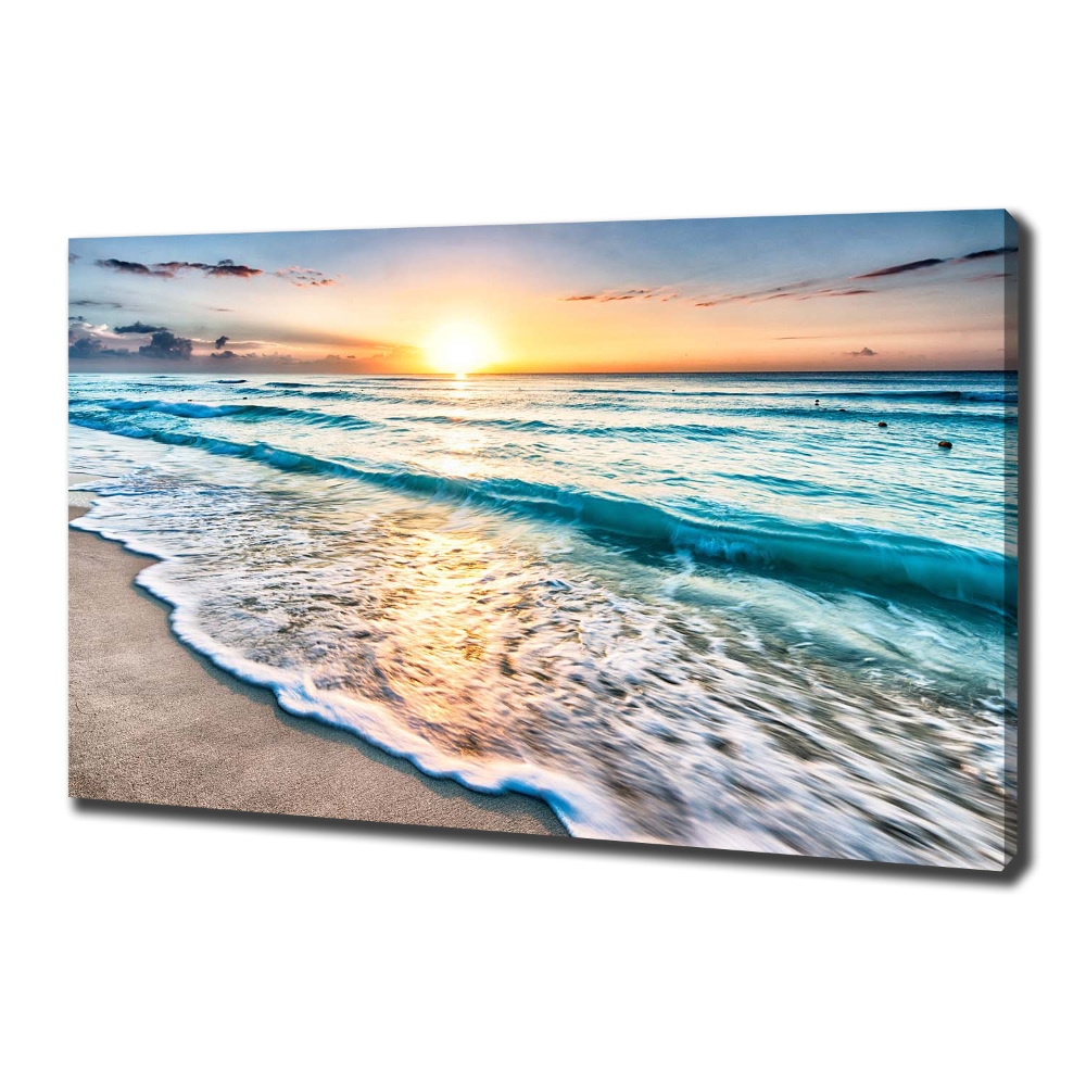 Tableau mural sur toile Plage du coucher de soleil