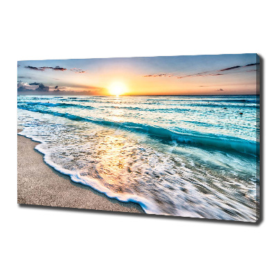 Tableau mural sur toile Plage du coucher de soleil