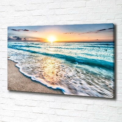 Tableau mural sur toile Plage du coucher de soleil