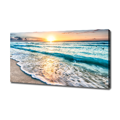 Tableau mural sur toile Plage du coucher de soleil