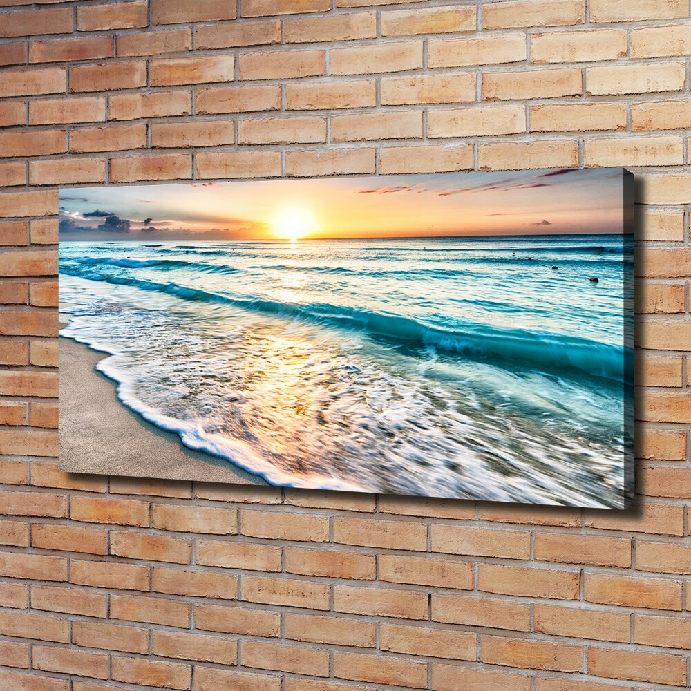 Tableau mural sur toile Plage du coucher de soleil