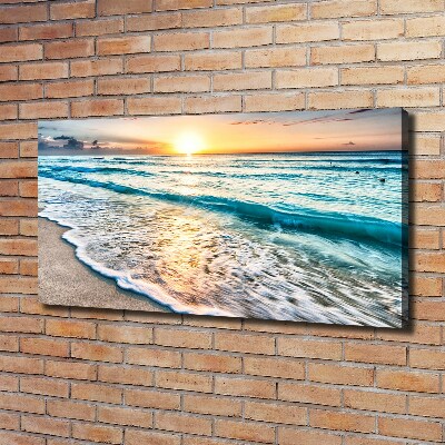 Tableau mural sur toile Plage du coucher de soleil