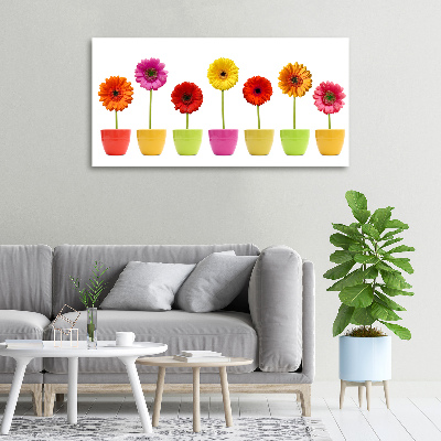 Tableau toile imprimée Gerberas colorés