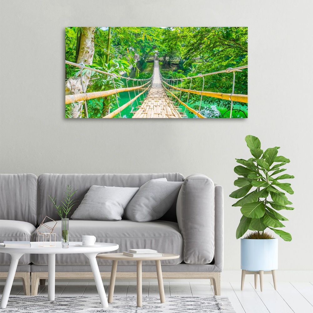 Tableau photo sur toile Le pont de la forêt de bambous