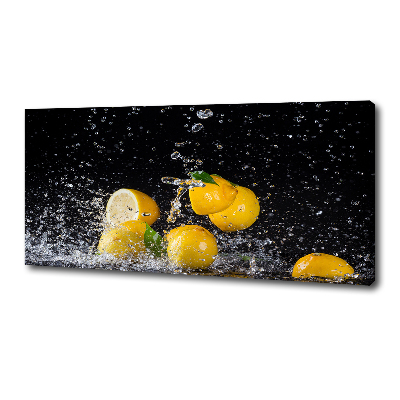 Tableau toile imprimée Citrons et eau