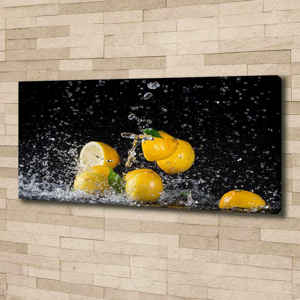 Tableau toile imprimée Citrons et eau