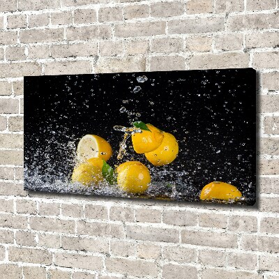 Tableau toile imprimée Citrons et eau