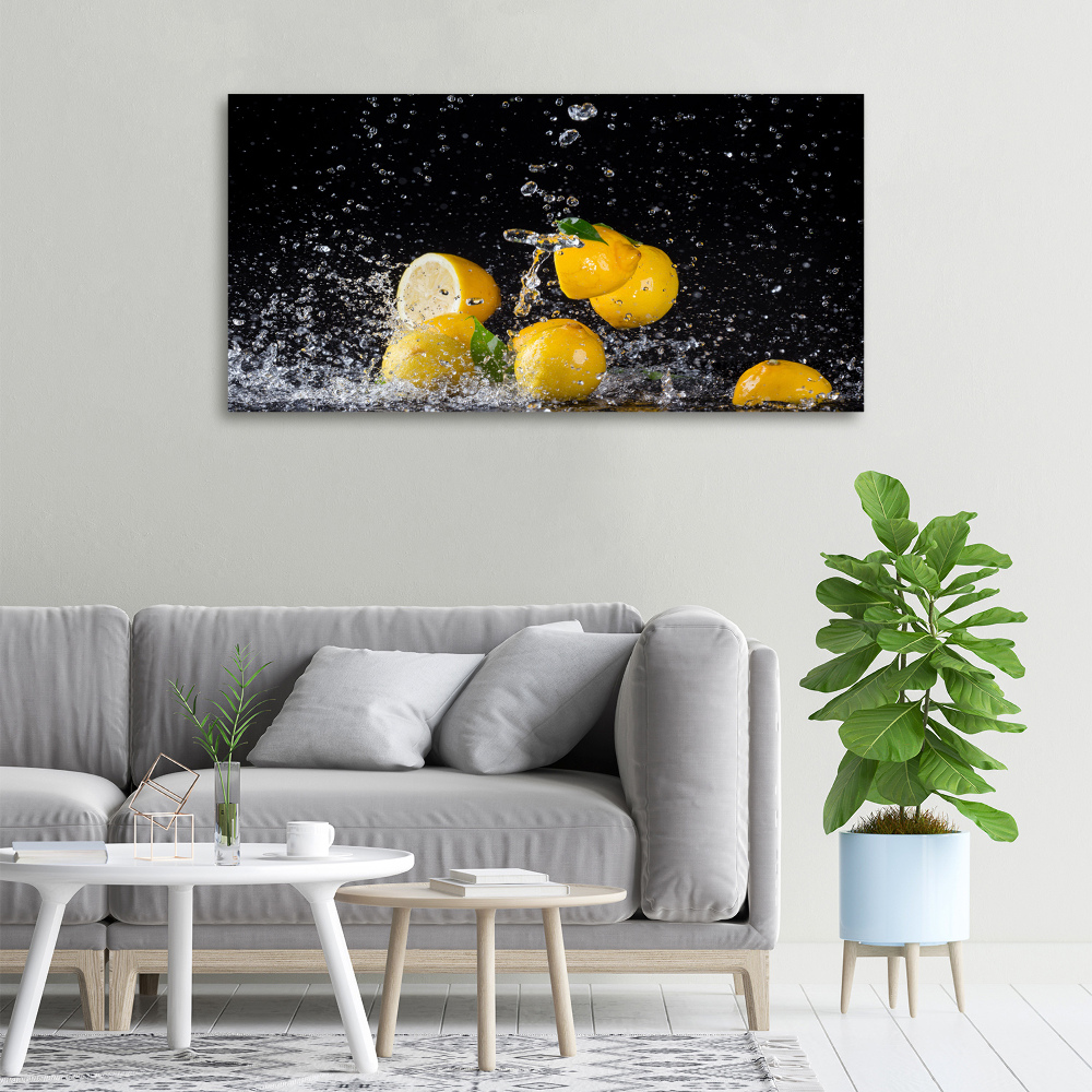 Tableau toile imprimée Citrons et eau