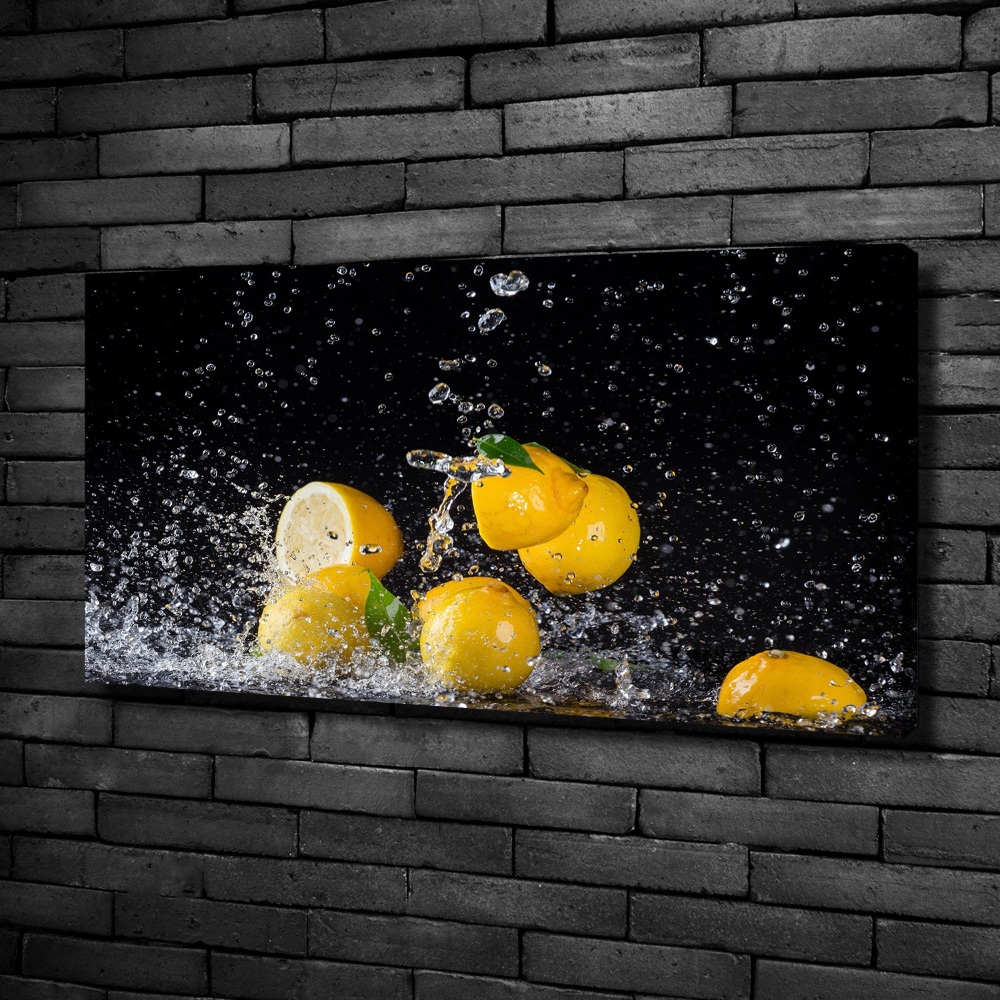 Tableau toile imprimée Citrons et eau