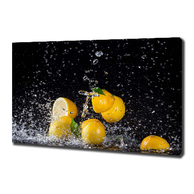 Tableau toile imprimée Citrons et eau