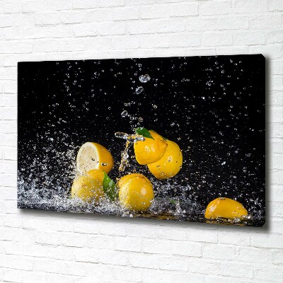 Tableau toile imprimée Citrons et eau