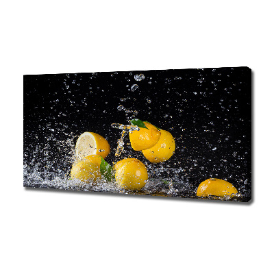 Tableau toile imprimée Citrons et eau