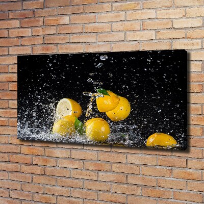 Tableau toile imprimée Citrons et eau